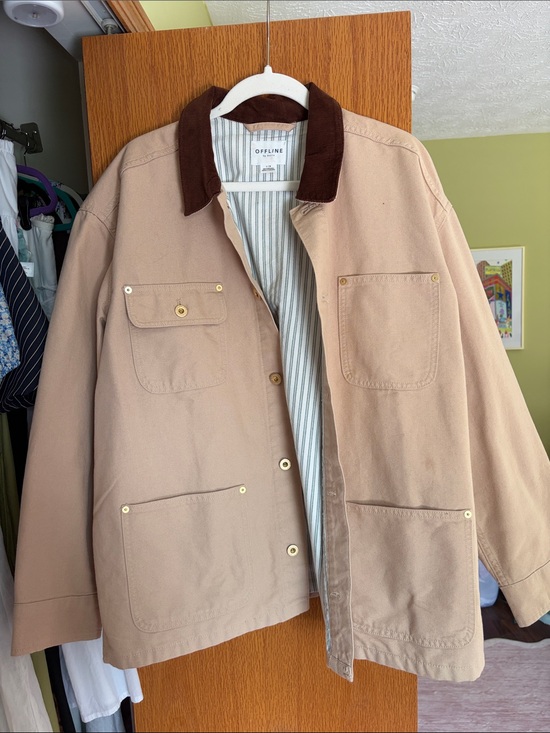 Offline Jackets & Blazers - Utility Jacket with Contrast Corduroy Collar - Tan